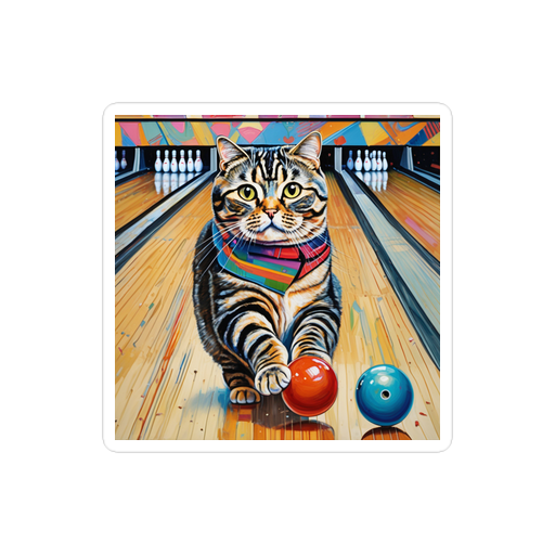 PugMug Custom Tabby Scottish Fold Cat Sticker