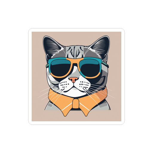 PugMug Custom Tabby British Shorthair Cat Sticker