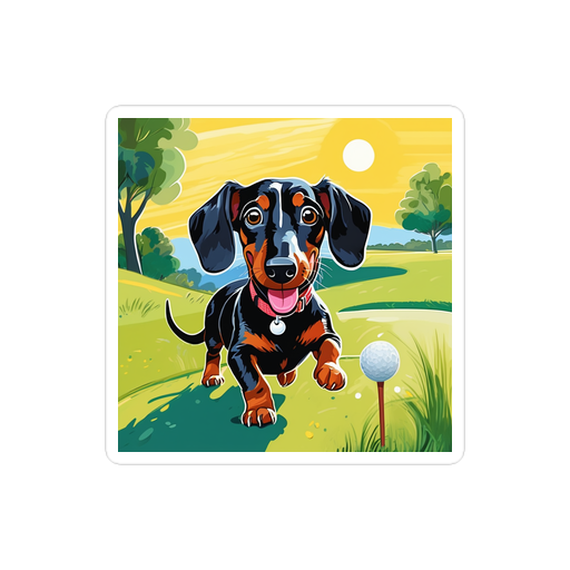 PugMug Custom Black Dachshund Sticker