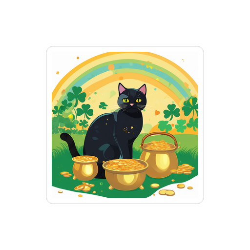 PugMug Custom Black American Shorthair Cat Sticker