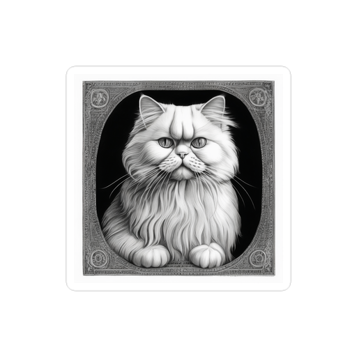 PugMug Custom White Persian Cat Sticker