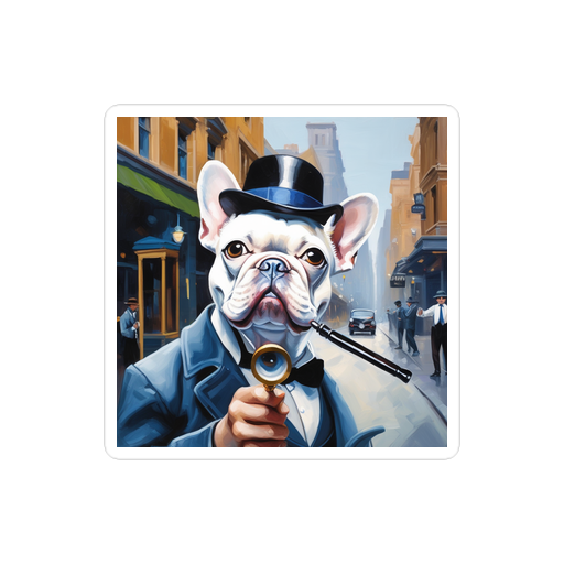 PugMug Custom White French Bulldog Sticker