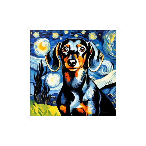 PugMug Custom Black Dachshund Sticker