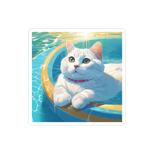 PugMug Custom White British Shorthair Cat Sticker