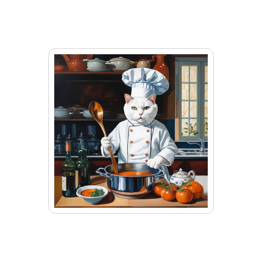 PugMug Custom White Companion Cat Sticker