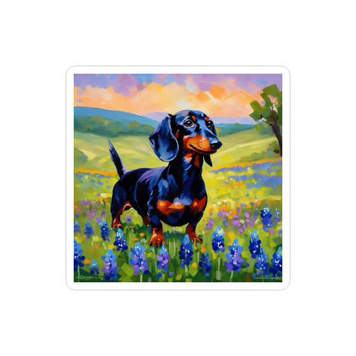 PugMug Custom Black Dachshund Sticker