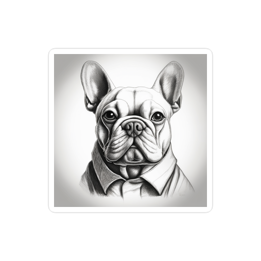 PugMug Custom White French Bulldog Sticker