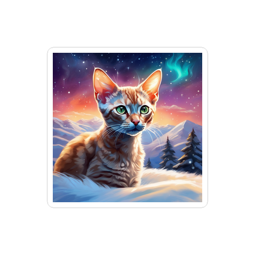 PugMug Custom Tabby Devon Rex Cat Sticker