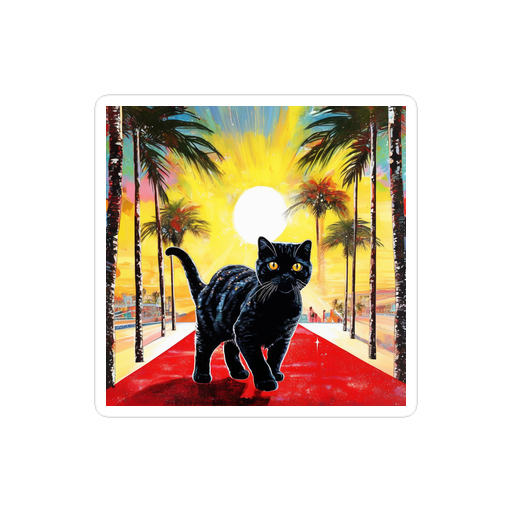 PugMug Custom Black Scottish Fold Cat Sticker