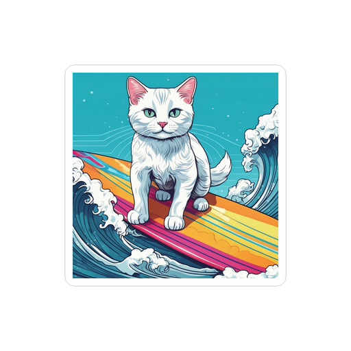 PugMug Custom White Companion Cat Sticker