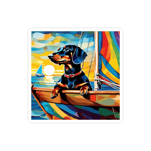 PugMug Custom Black Dachshund Sticker