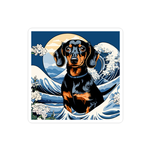 PugMug Custom Black Dachshund Sticker