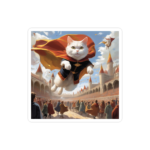 PugMug Custom White Companion Cat Sticker