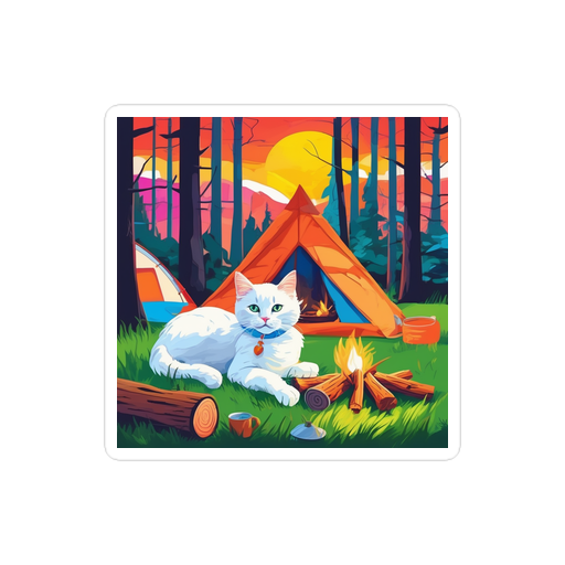 PugMug Custom White Companion Cat Sticker