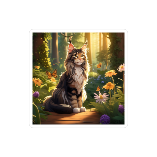 PugMug Custom Tabby Maine Coon Cat Sticker