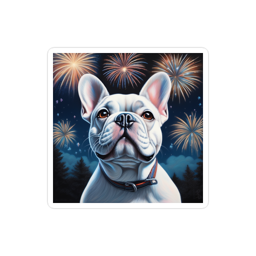 PugMug Custom White French Bulldog Sticker