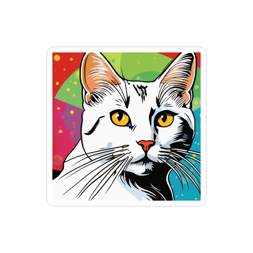 PugMug Custom White Companion Cat Sticker