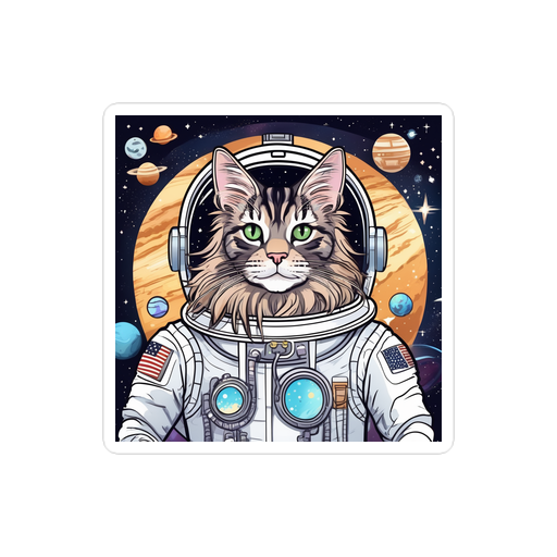 PugMug Custom Tabby Maine Coon Cat Sticker