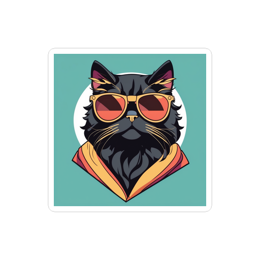 PugMug Custom Black Persian Cat Sticker