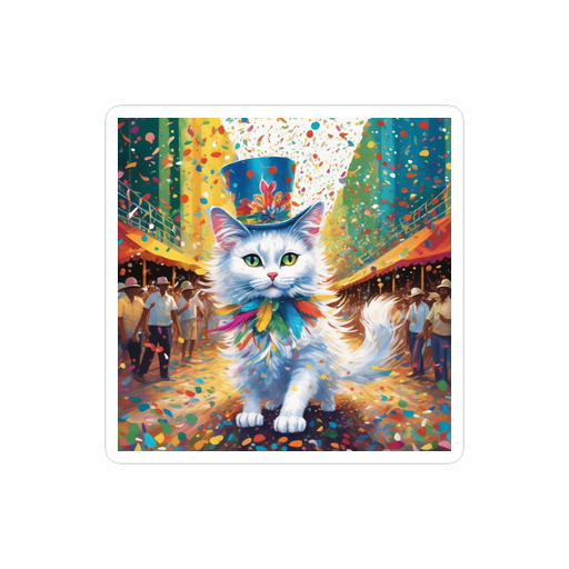 PugMug Custom White Companion Cat Sticker