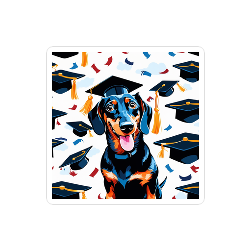 PugMug Custom Black Dachshund Sticker