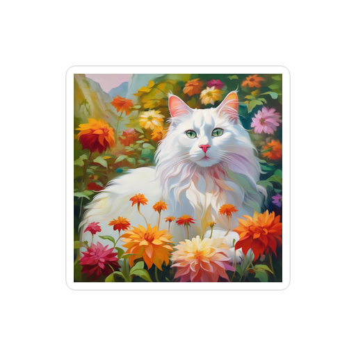 PugMug Custom White Companion Cat Sticker