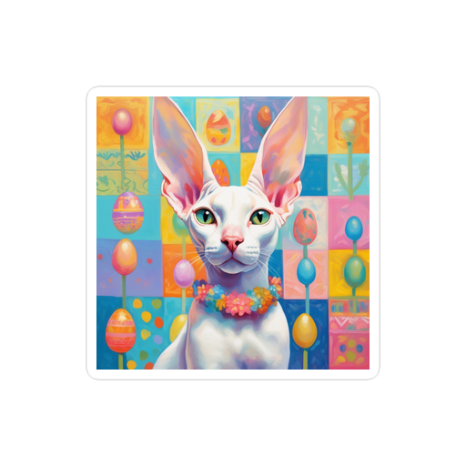 PugMug Custom White Sphynx Cat Sticker