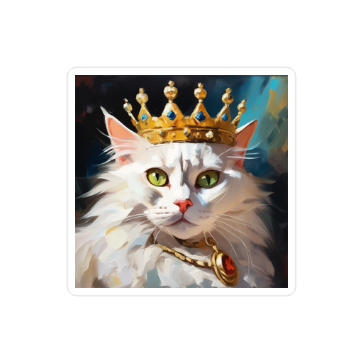 PugMug Custom White Companion Cat Sticker