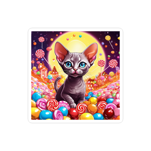 PugMug Custom Tabby Devon Rex Cat Sticker