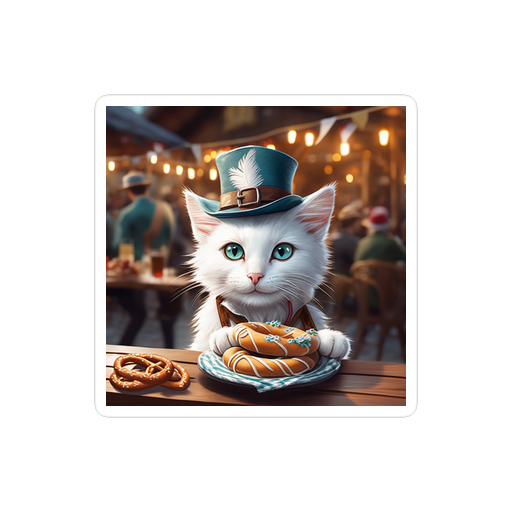 PugMug Custom White Companion Cat Sticker