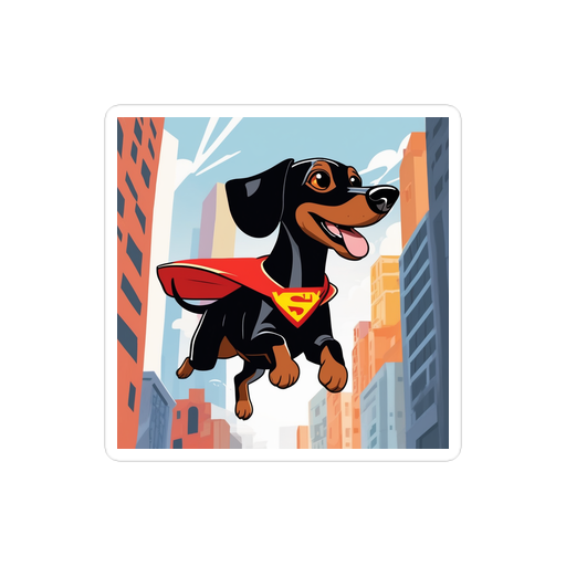 PugMug Custom Black Dachshund Sticker