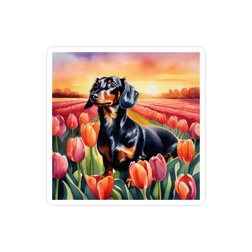 PugMug Custom Black Dachshund Sticker