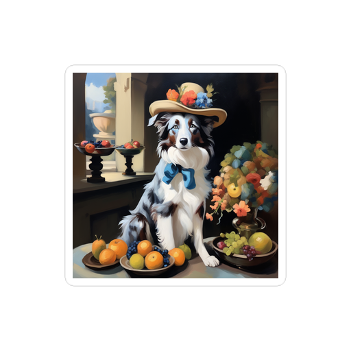 PugMug Custom Blue Merle Border Collie Sticker
