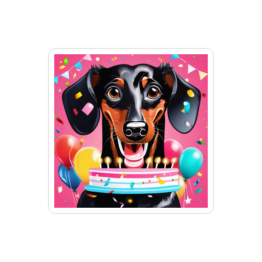 PugMug Custom Black Dachshund Sticker