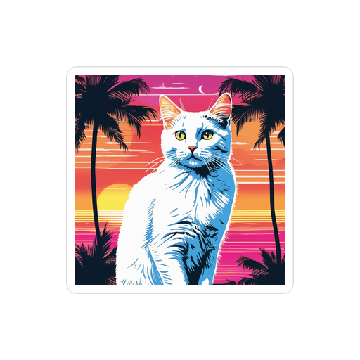 PugMug Custom White Companion Cat Sticker