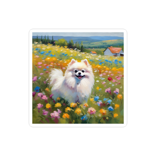 PugMug Custom White Pomeranian Sticker