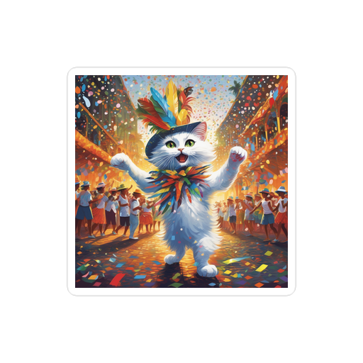 PugMug Custom White Companion Cat Sticker