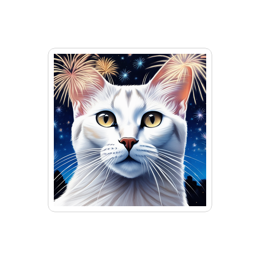 PugMug Custom White Abyssinian Cat Sticker