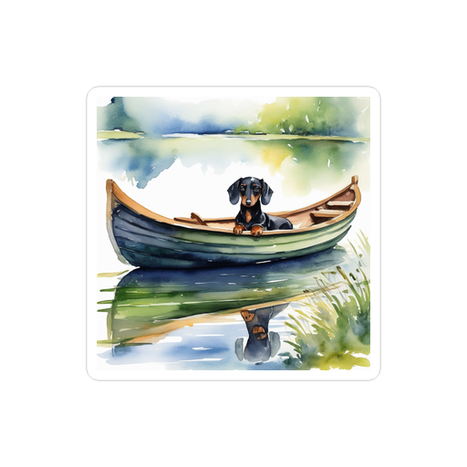 PugMug Custom Black Dachshund Sticker