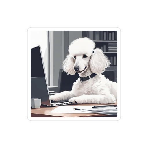 PugMug Custom White Poodle Sticker