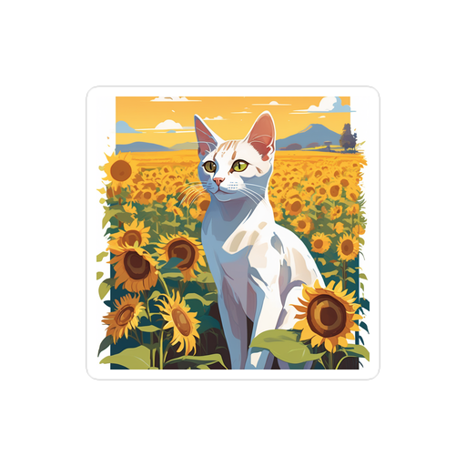 PugMug Custom White Abyssinian Cat Sticker