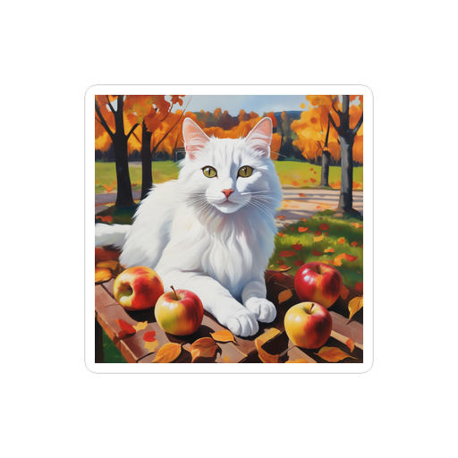 PugMug Custom White Companion Cat Sticker