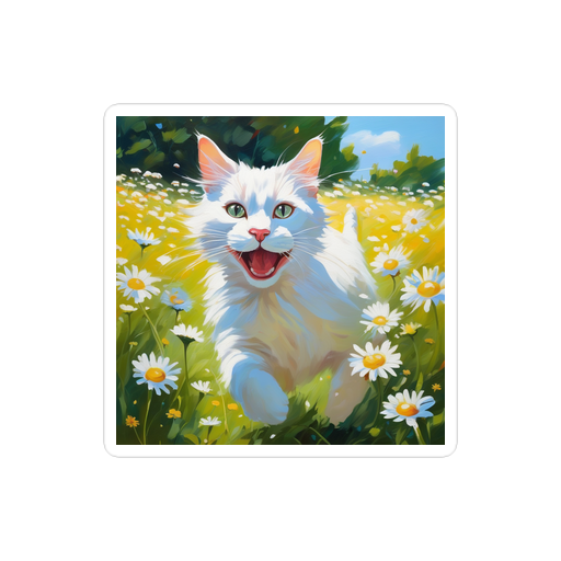 PugMug Custom White Companion Cat Sticker