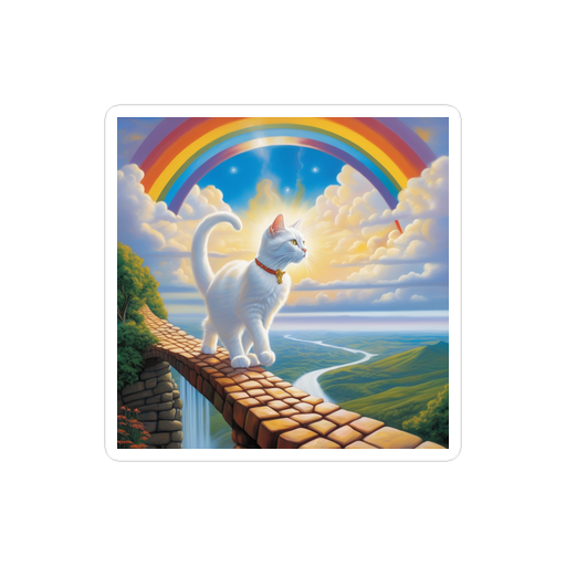 PugMug Custom White Companion Cat Sticker