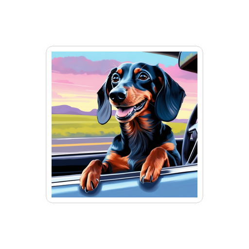 PugMug Custom Black Dachshund Sticker