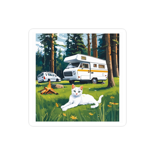 PugMug Custom White Companion Cat Sticker