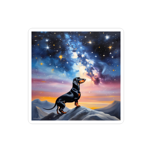 PugMug Custom Black Dachshund Sticker