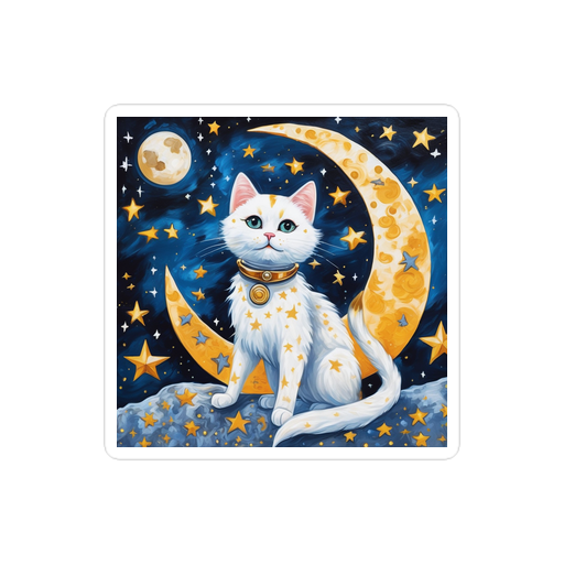 PugMug Custom White Companion Cat Sticker