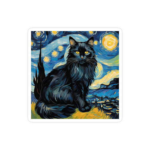 PugMug Custom Black Maine Coon Cat Sticker