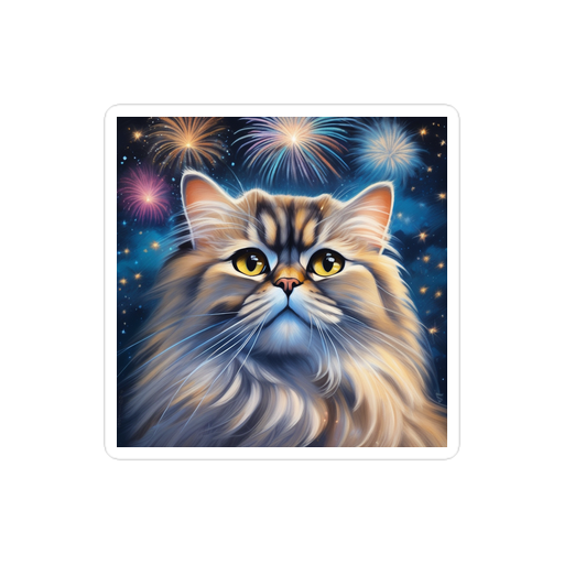 PugMug Custom Tabby Persian Cat Sticker